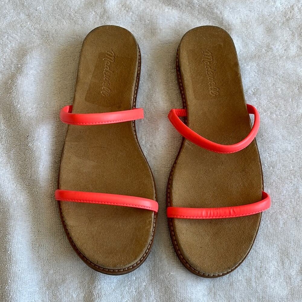 Madewell Bare Slide Slip On Paris Sandals Electric Pink Size 6.5